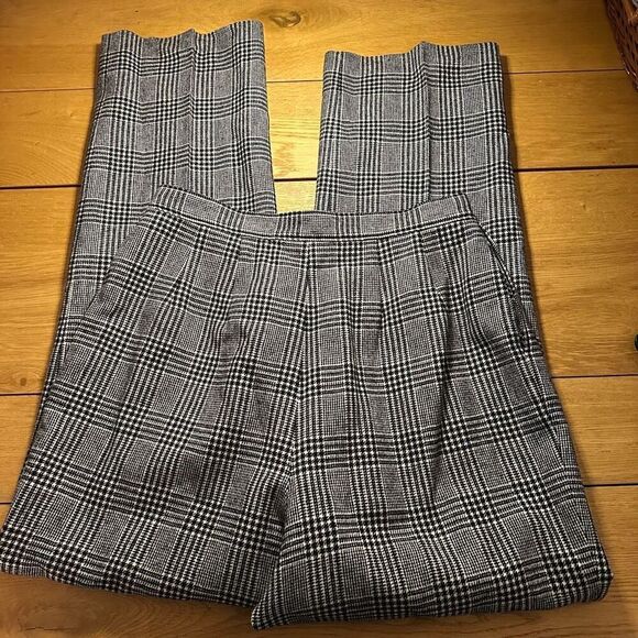 Pendleton houndstooth 100% virgin wool pants black and white 14 - Picture 5 of 8